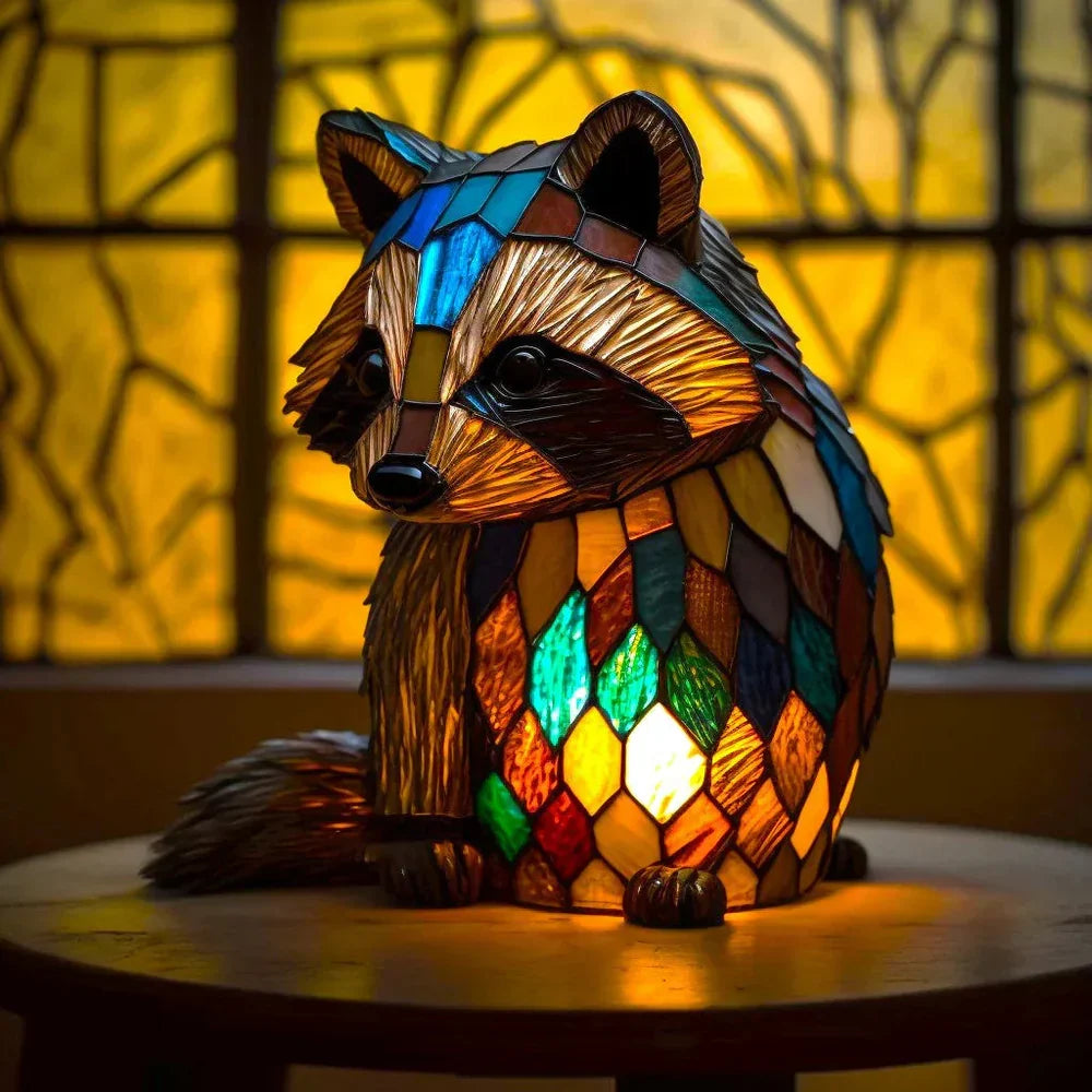 Tiffany Style Animal Table Lamp Stained Glass Art Light E26/E12 Decorative