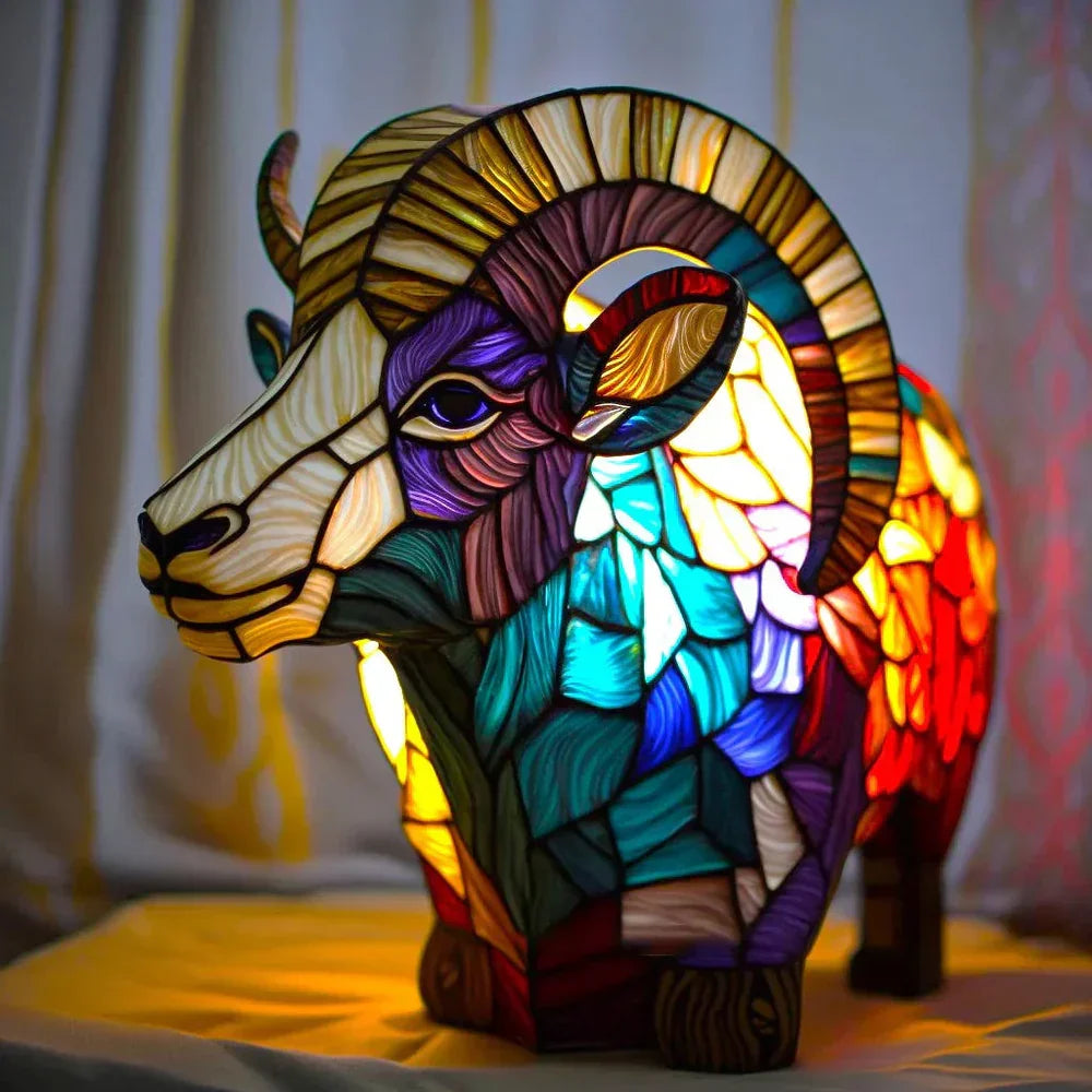 Tiffany Style Animal Table Lamp Stained Glass Art Light E26/E12 Decorative