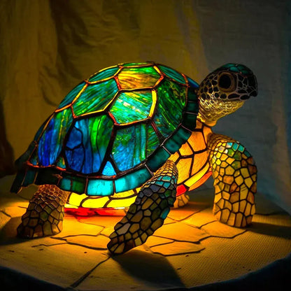 Tiffany Style Animal Table Lamp Stained Glass Bedside Light E26/E12