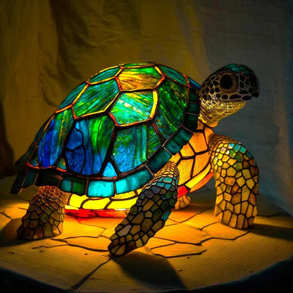 Tiffany Style Animal Table Lamp Stained Glass Art Light E26/E12 Decorative