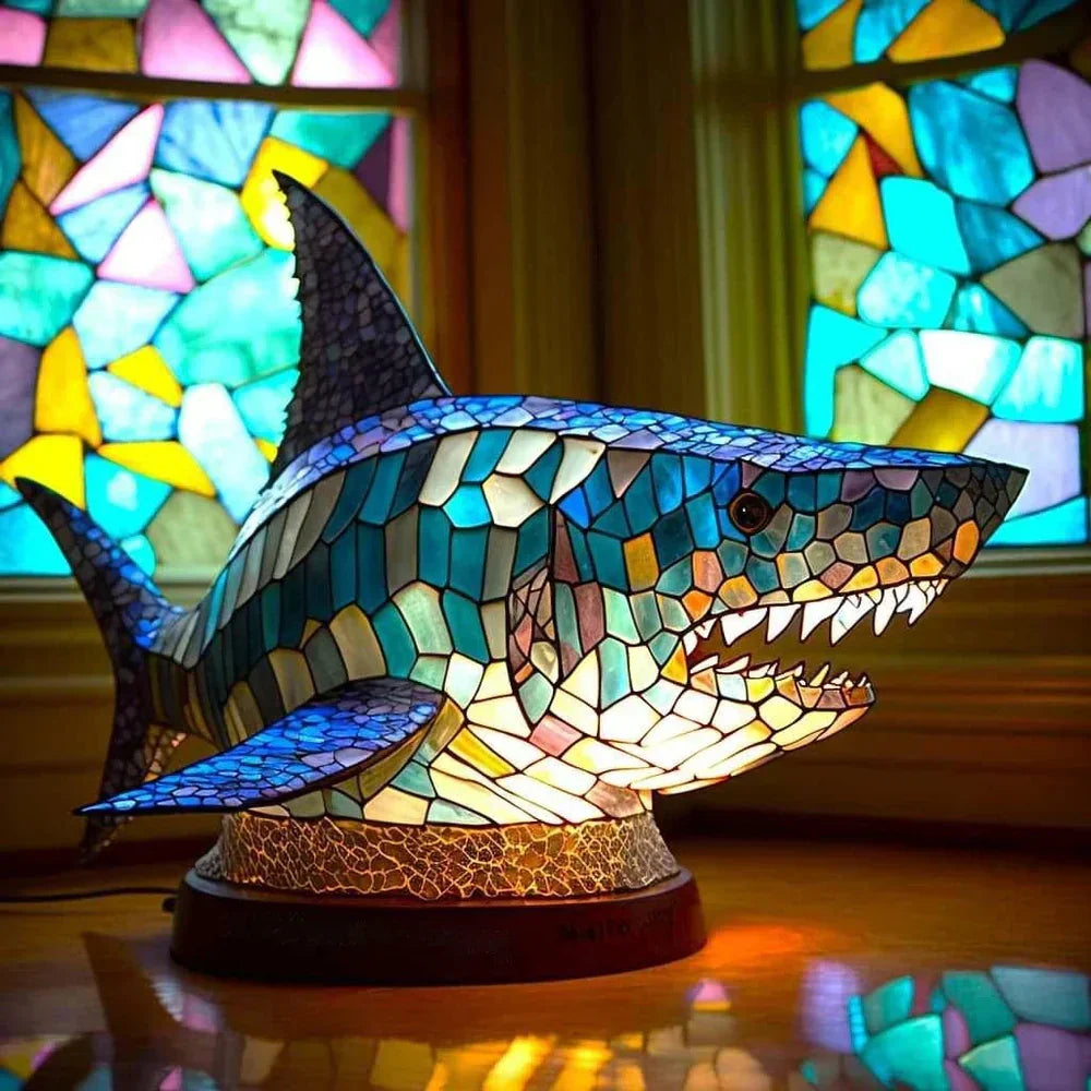 Tiffany Style Animal Table Lamp Stained Glass Art Light E26/E12 Decorative