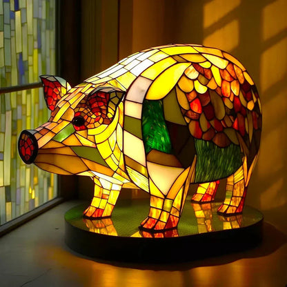 Tiffany Style Animal Table Lamp Stained Glass Art Light E26/E12 Decorative