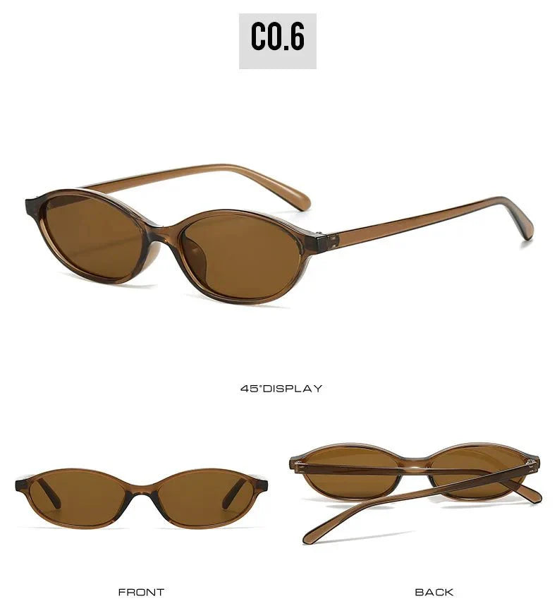 Leopard Brown Oval Sunglasses | Retro UV Protection Small Frame Eyewear for Women