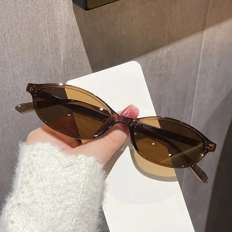 Leopard Brown Oval Sunglasses | Retro UV Protection Small Frame Eyewear for Women