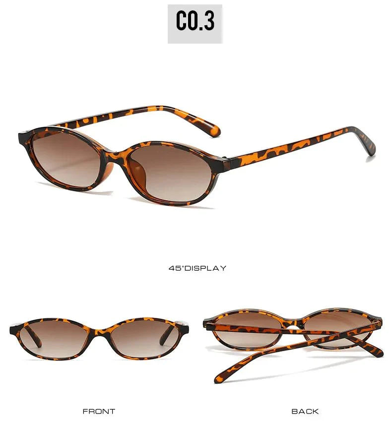 Leopard Brown Oval Sunglasses | Retro UV Protection Small Frame Eyewear for Women