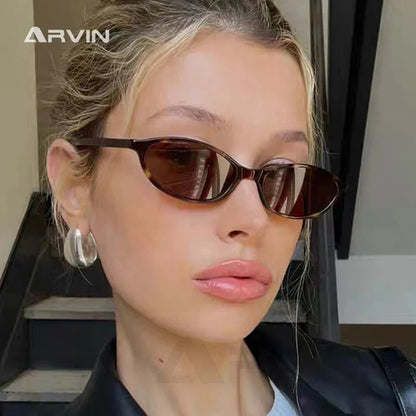 Leopard Brown Oval Sunglasses | Retro UV Protection Small Frame Eyewear for Women
