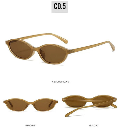 Leopard Brown Oval Sunglasses | Retro UV Protection Small Frame Eyewear for Women