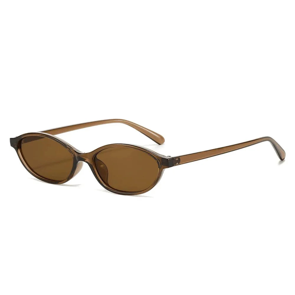 Leopard Brown Oval Sunglasses | Retro UV Protection Small Frame Eyewear for Women