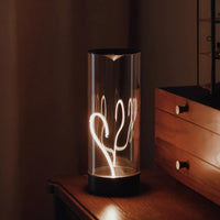 Lámpara de mesa LED inalámbrica minimalista AUGE Light, blanca, gris