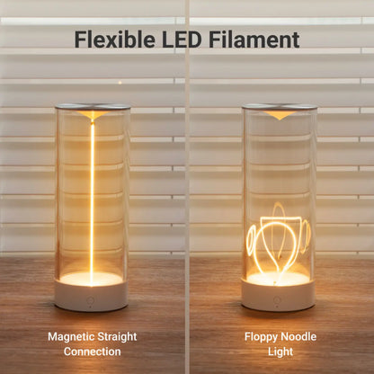 Lámpara de mesa LED inalámbrica minimalista AUGE Light, blanca, gris