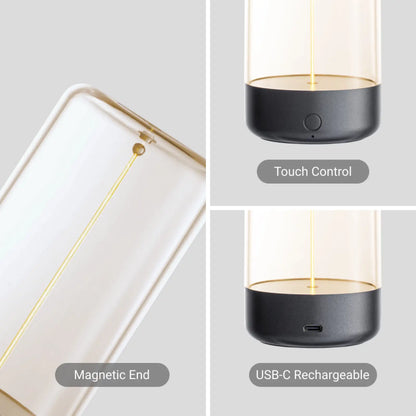 Lámpara de mesa LED inalámbrica minimalista AUGE Light, blanca, gris