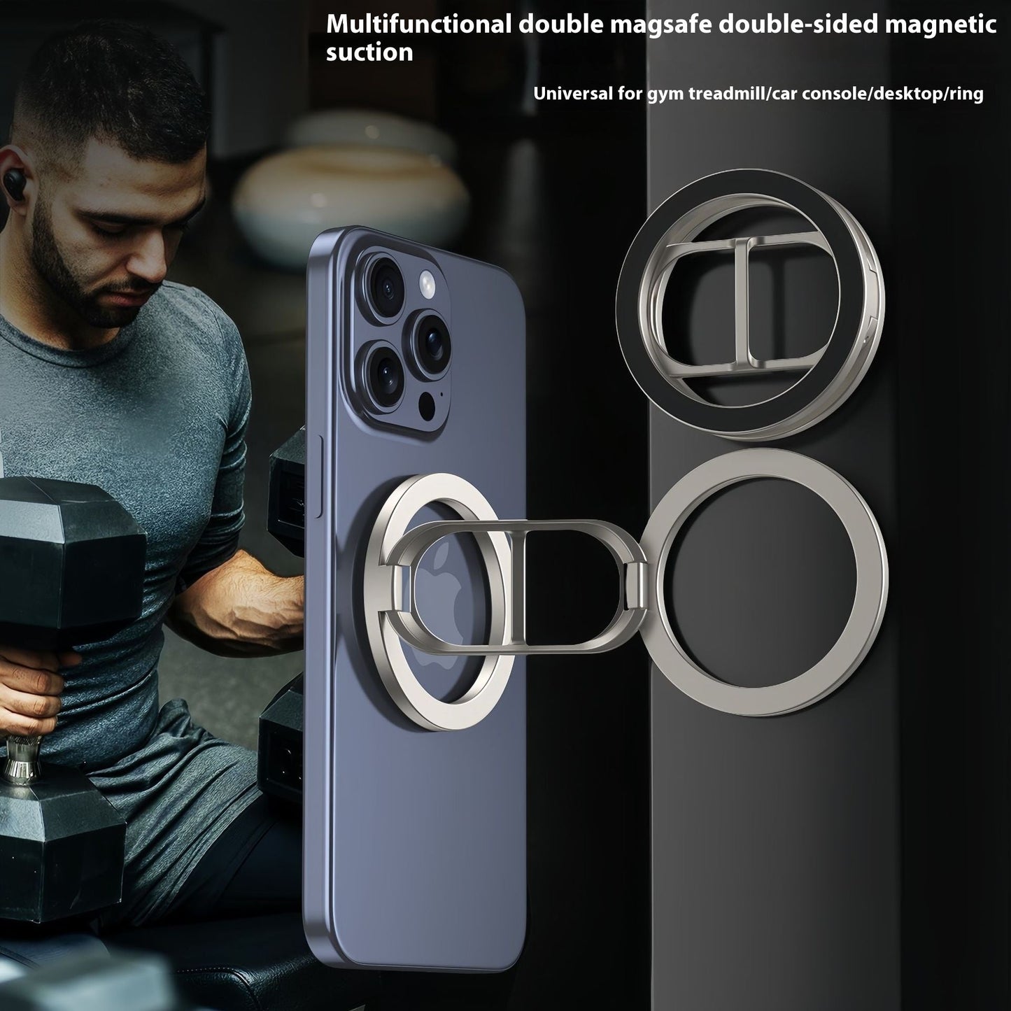 Soporte magnético de doble cara MagSafe para teléfono para coche