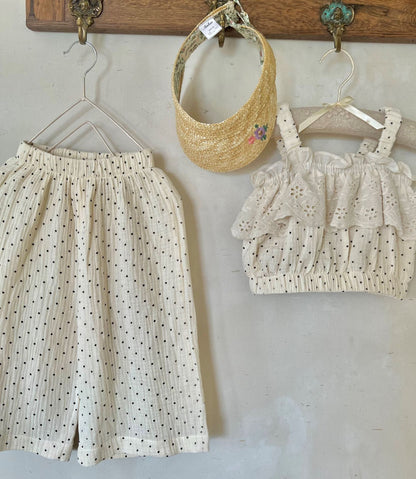 Fashion Personality Girl's Polka Dot Sling Suit
