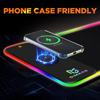 XXL RGB Gaming Mouse Pad — 15W Qi Wireless Charging | 10 Lighting Modes