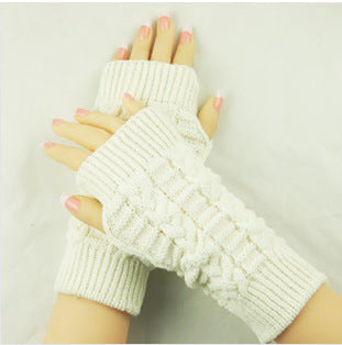 Guantes populares cálidos sin dedos de invierno para mujer