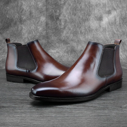 Bottes Martin homme en cuir chaud doublées de velours style britannique