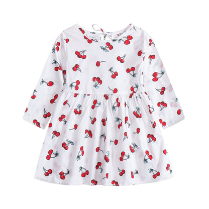 Robe en coton à manches longues à motif floral pour enfants