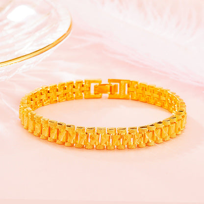 Luxury Thick Placer Gold Bracelet