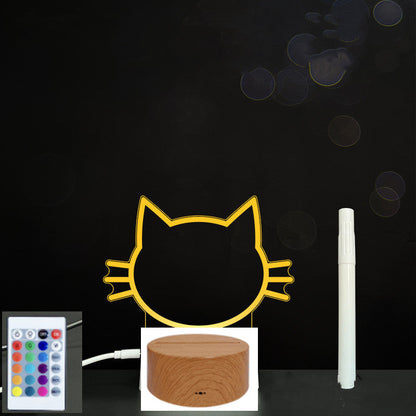 Tableau de messages manuscrits en acrylique 3D avec lumière LED