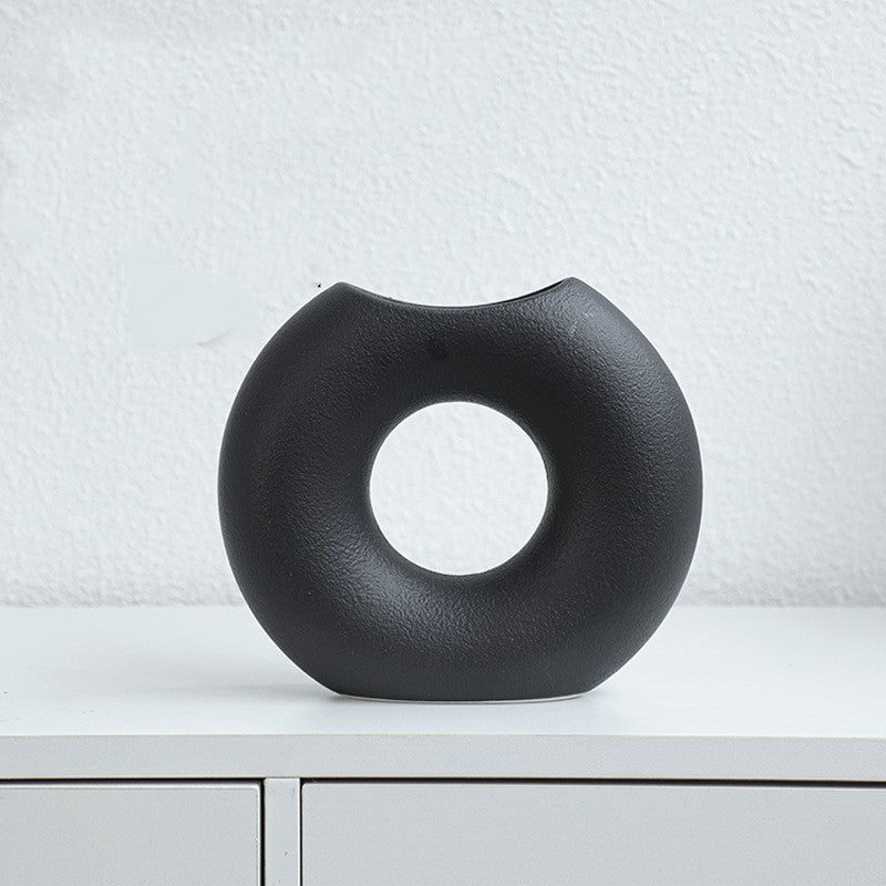 Vase en céramique style nordique, forme demi-cercle, créatif