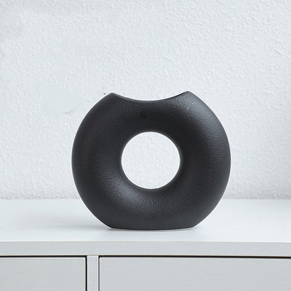Vase en céramique style nordique, forme demi-cercle, créatif