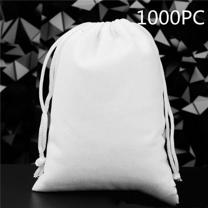 Pochette à Bijoux en Flanelle Unie avec Cordon de Serrage
