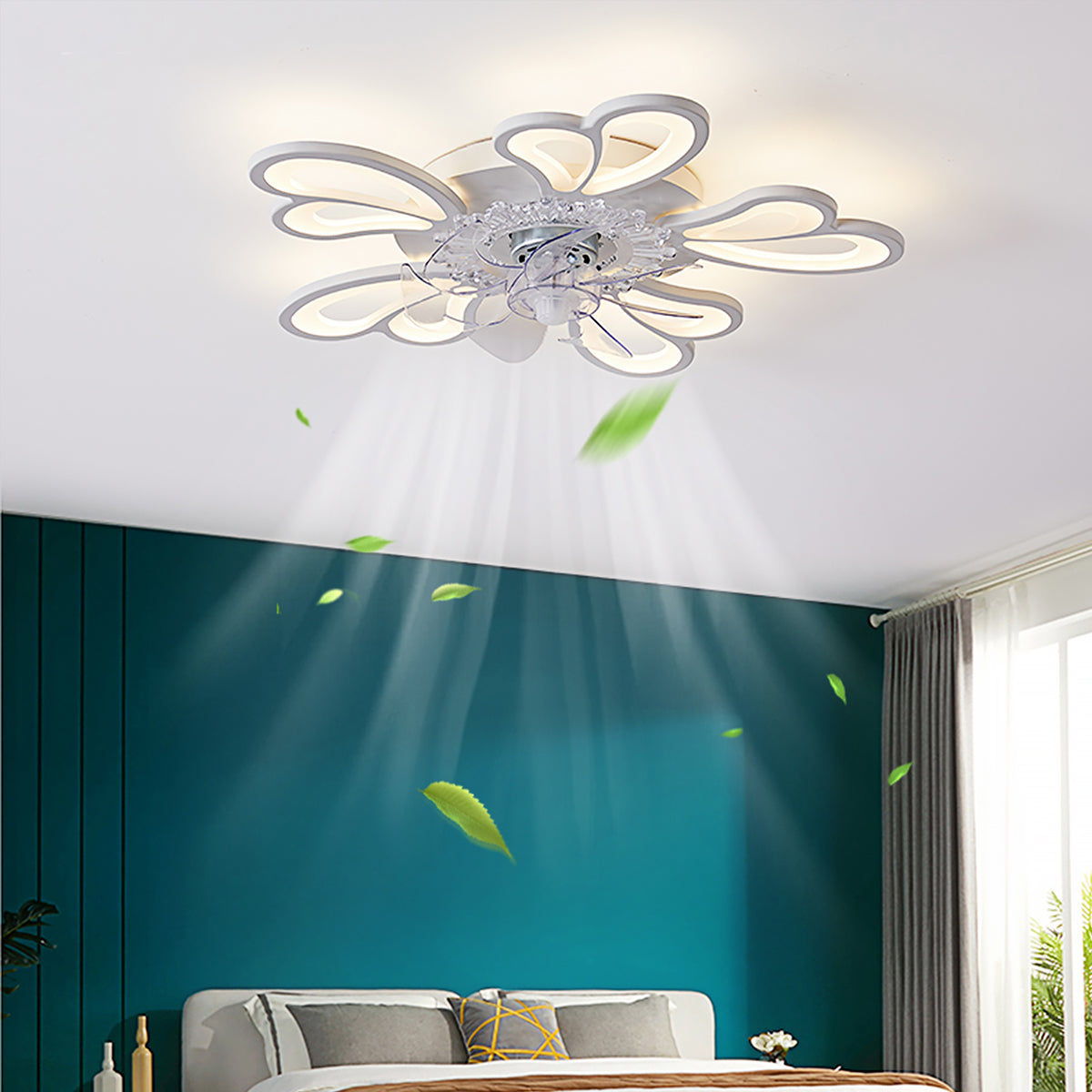 Lámpara de techo con ventilador moderna y sencilla para dormitorio, silenciosa, para sala de estar