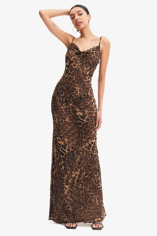 Robe Léopard à Bretelles