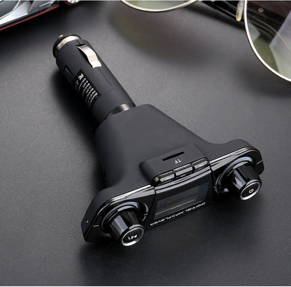 Dual-head Car Bluetooth Mp3 Dual-knobs, Cool Lights, Large-screen Display