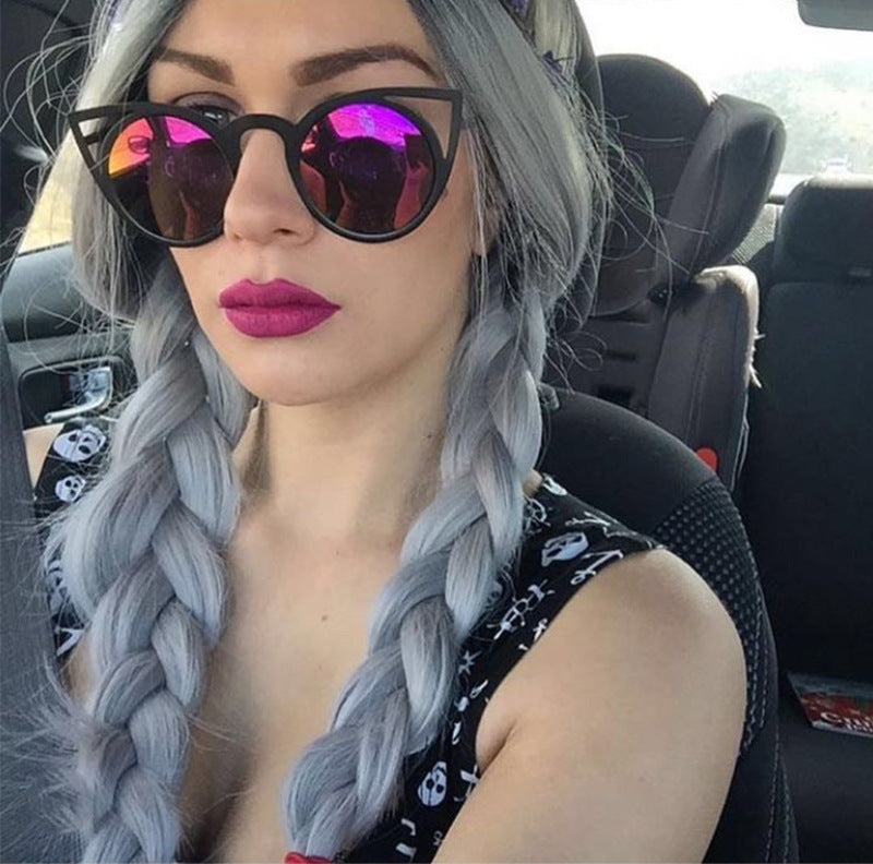 Colorful Reflective Cat’s Eye Sunglasses – Retro & Trendy UV Protection Eyewear
