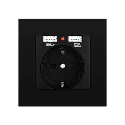 German Type Socket Wall Power Socket With Dual USB