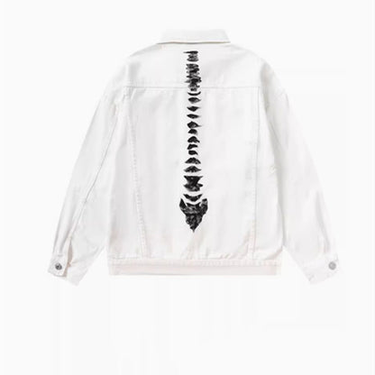 Vintage Skeletal White Long-sleeved Apparel