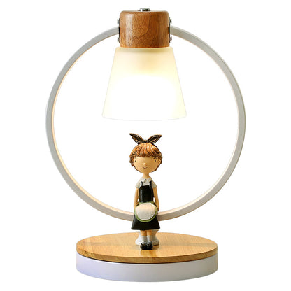 Lampe de chevet en bois massif pour chambre à coucher
