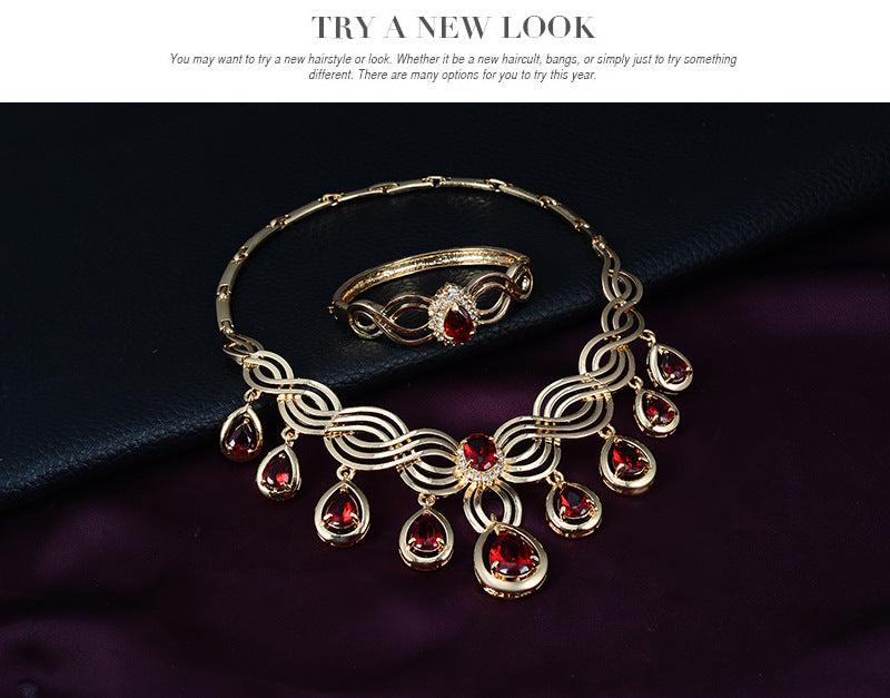 Set Jewelry Gems Necklace