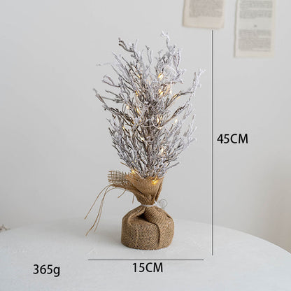 Decoraciones de mesa con árbol pequeño y flocado de Navidad de PE