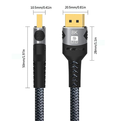 16 KDisplayPort21 DP Male To DP Male 16 K60Hz 8 K144Hz Knitted Belt DP14-00