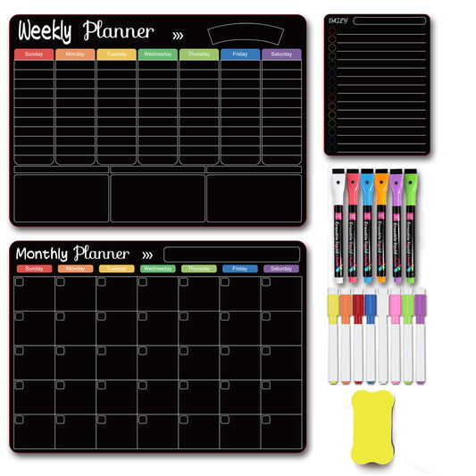 Calendar Magnetic White-board Wall Sticker Learning Schedule Refridgerator Magnets Message Board