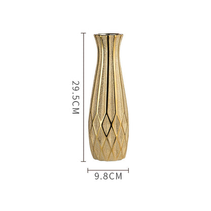 Ceramic Vase Golden Flowers Water Culture Decoration Living Room