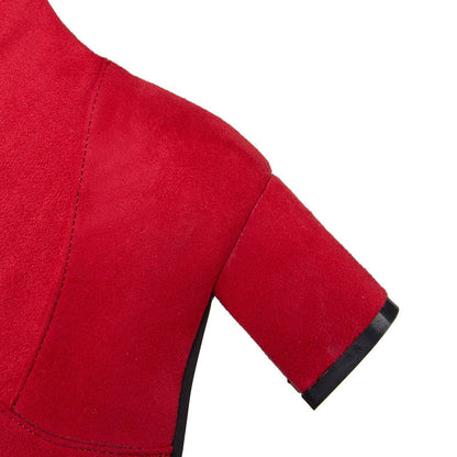 Bottes cuissardes extensibles à talon épais et mi-haut pour femme