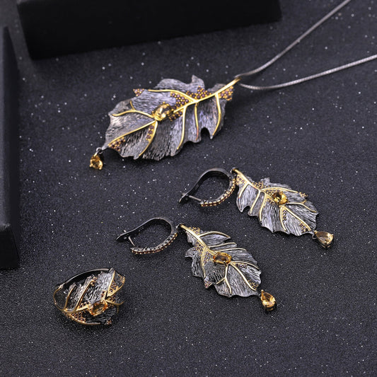 Diseño Personalizado Plata 925 Gemas Naturales de Color Collar Pendientes