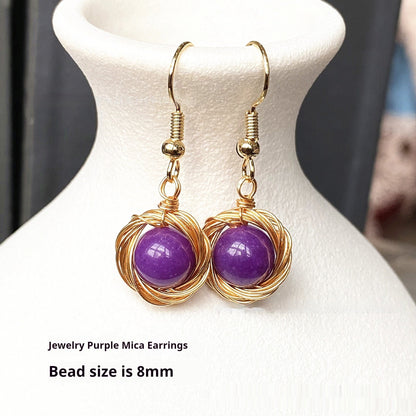 Red Agate Freshwater White Pearl Earrings