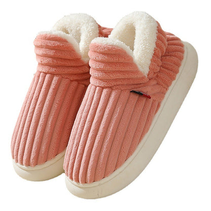Nouvelles pantoufles en coton pour femmes Chaussons chauds en coton en peluche polaire duveteuse