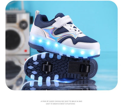 Chaussures de Skate à roulettes (deux roues) pour garçons et filles Heelys en maille