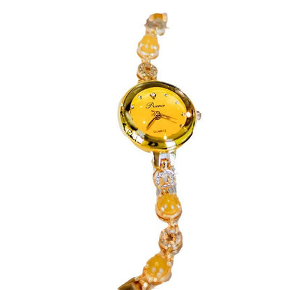 Chalcedony Jade Quartz Watch