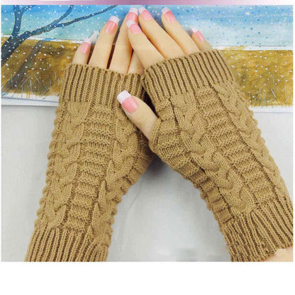 Guantes populares cálidos sin dedos de invierno para mujer