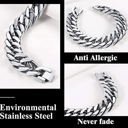 Pulsera personalizada de acero de titanio estilo punk