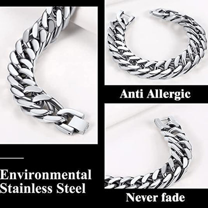 Pulsera personalizada de acero de titanio estilo punk