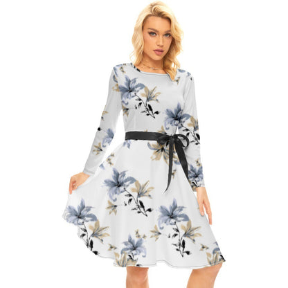 Vestido femenino con estampado de plantas tropicales y diseño de Halloween