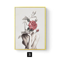 Modern Living Room Home Decor Painting Abstract Floral Character Art Canvas Poster