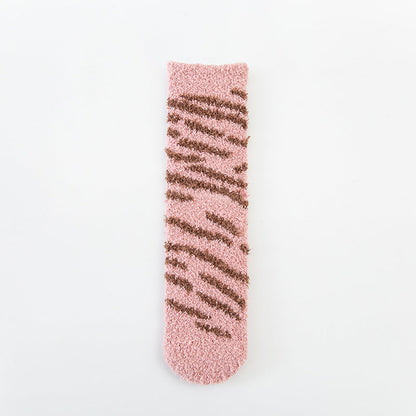 Coral Velvet Warm Sleeping Towel Socks